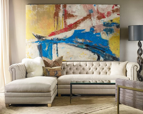 Living Room with a Large Painting